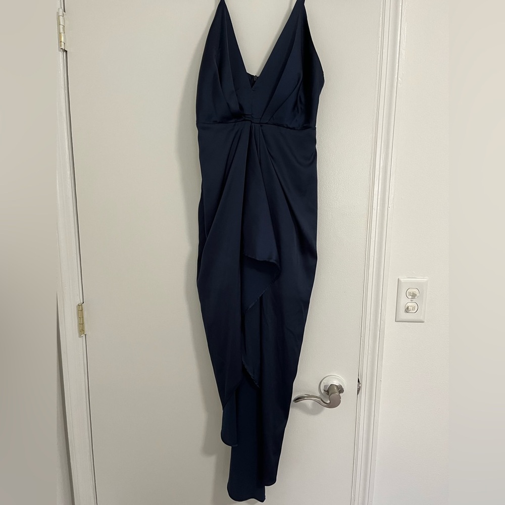 Lulu’s Caught Feelings Waterfall Front Asymmetrical Dress - Picture 3 of 8